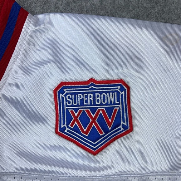 VTG Buffalo Bills Jersey Men 54 White Jim Kelly Mitchell Ness Super Bowl NFL NEW - Picture 7 of 16